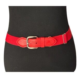 Adidas Red Belt Sports Stretch Adjustable Plastic Metal Closure Elastic Softball